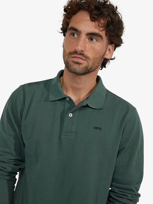 McGregor Long Sleeve Poloshirt Sage Groen Model / Detail