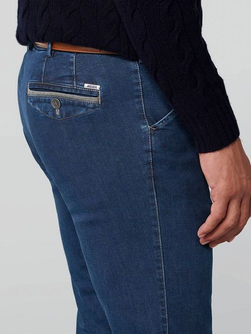 Meyer Pantalon Chicago Bleu Foncé Model / Zijkant
