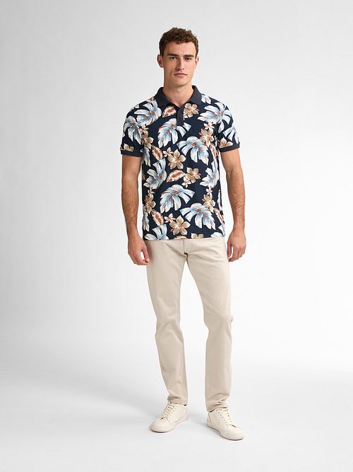 Petrol Polo Bluse Blå Model / Voorkant