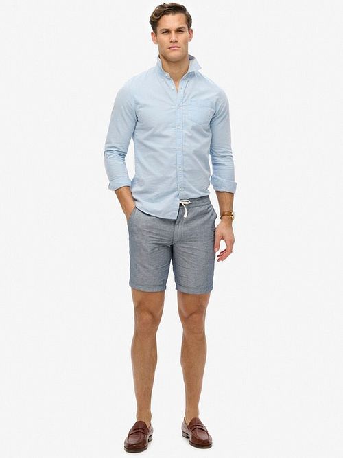 Superdry Shorts Linen Handelsflotte Navy Stripe Model / Voorkant