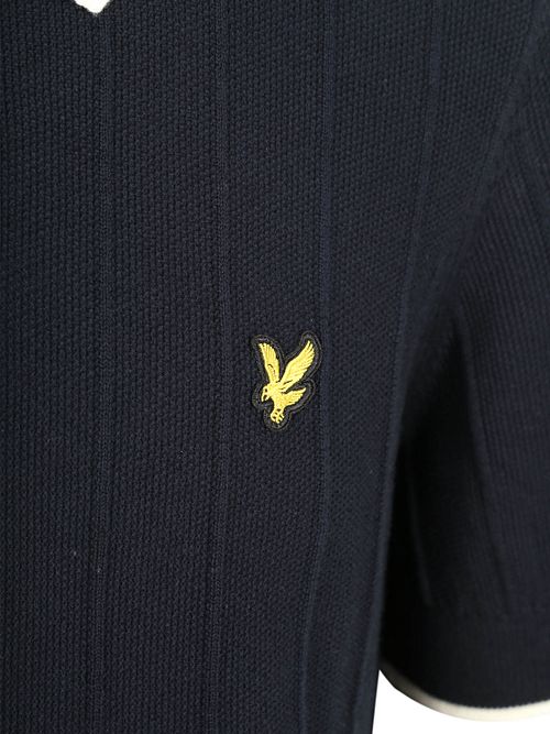 Lyle & Scott Stickad Piké med kontrastkant Mörk Navy Product / Detail