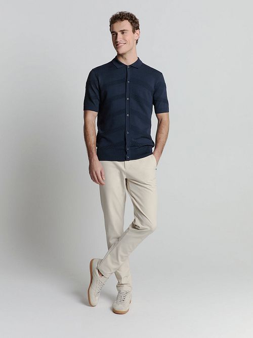 No Excess Stickad Topp i Marinblått Model / Voorkant