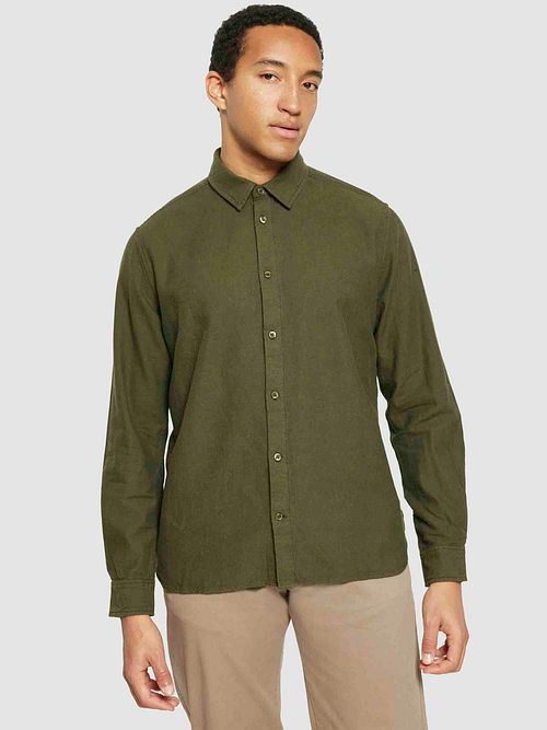 Knowledge Cotton Apparel Skjorte Flanell Skogenatt Model / Voorkant