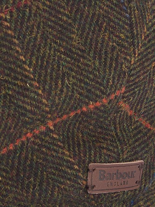 Berretto piatto Barbour Wilkin in tweed a spina di pesce verde scuro Product / Detail