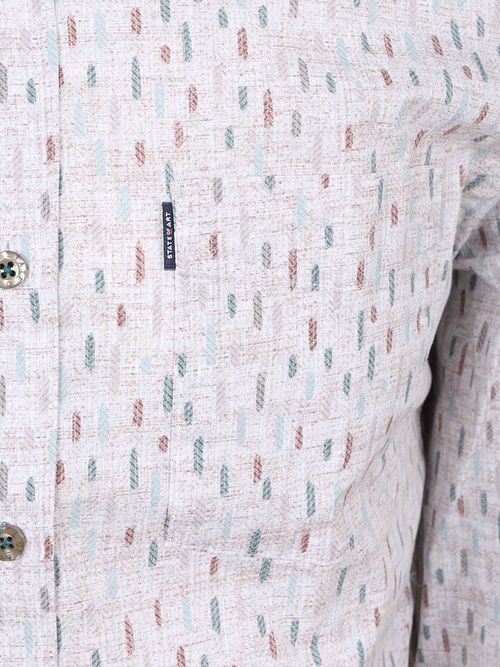 State of Art Chemise Poplin Imprimé Beige Multicolor Product / Detail