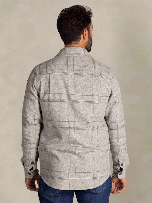 NZA Overshirt Atlas Tenax Check Blue Model / Achterkant