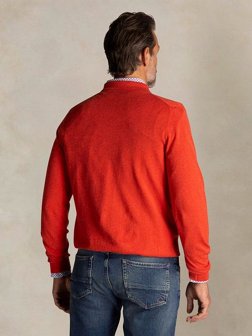 NZA Langermet Knitted Polo Rød Model / Achterkant