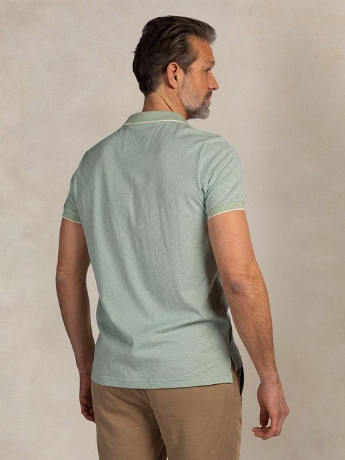 NZA Polo Goora Jacquard Mist Grön Model / Achterkant