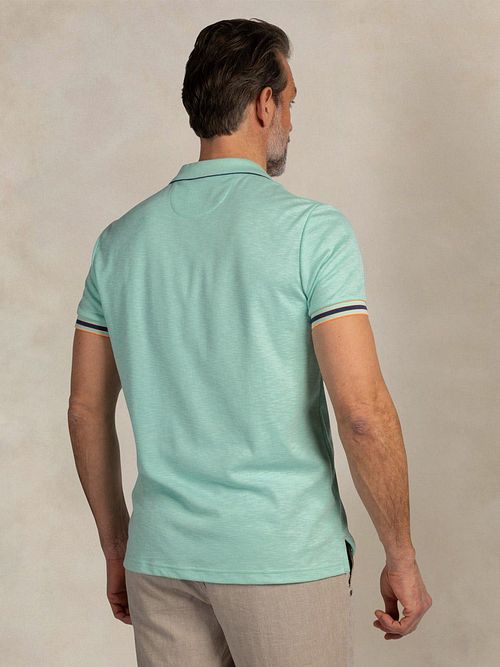 NZA Polo Bay Jacquard Mist Grön Model / Achterkant