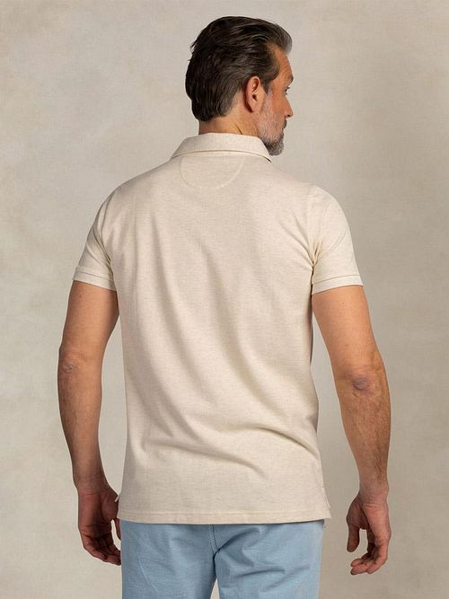 NZA Polo Shirt Hawera Melange Ecru Model / Achterkant