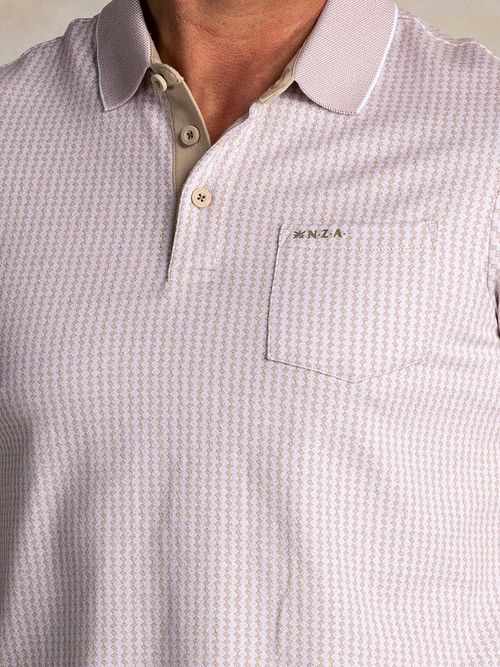 NZA Polo Shirt Kyree Beige Model / Detail
