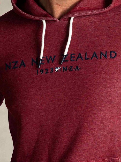 NZA Sweat à capuche Diamond Logo Interlock Melange Rouge cerise Model / Detail