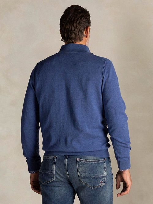 Sweter NZA Akar Melange half zip w kolorze niebieskim Model / Achterkant