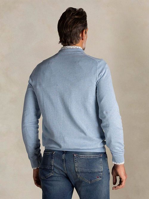 NZA Långärmad Knitted Polo Ljusblå Model / Achterkant