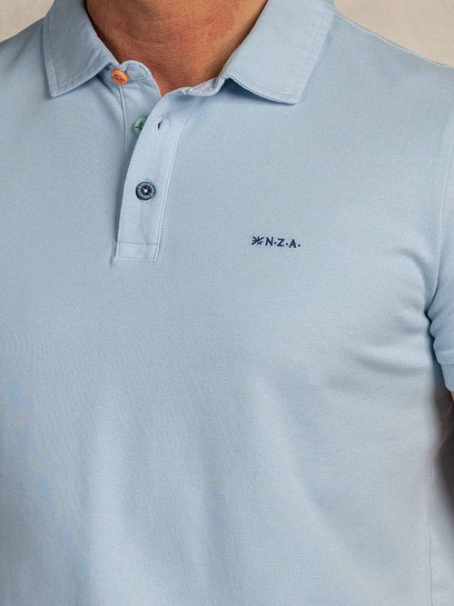 Koszulka polo NZA Hawera w kolorze błękitnym Model / Detail