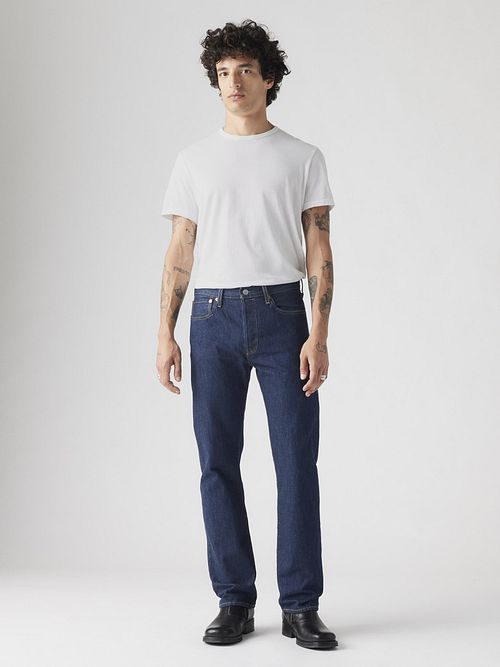 Levi’s 501 Spodnie Regular Fit Ciemnogranatowe Model / Voorkant