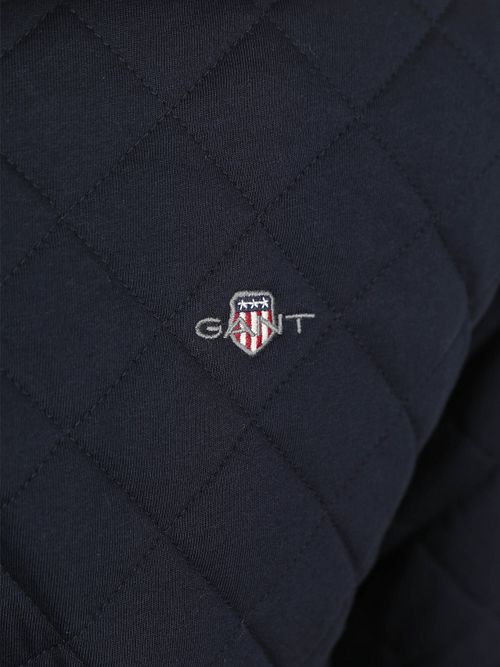 Sweter GANT pikowany z kołnierzem mocker w kolorze granatowym Product / Detail