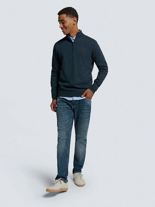 Sweter No Excess Half Zip w kolorze navy Model / Voorkant