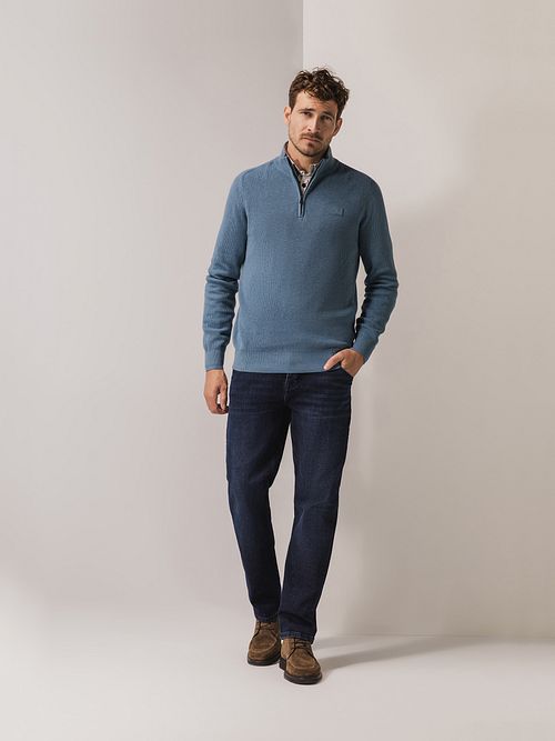 Sweter State of Art Half Zip niebieski Model / Voorkant