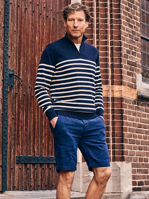 Sweter Steppin' Out Half-Zip Breton Stripe w kolorze granatowym Model / Sfeerbeeld