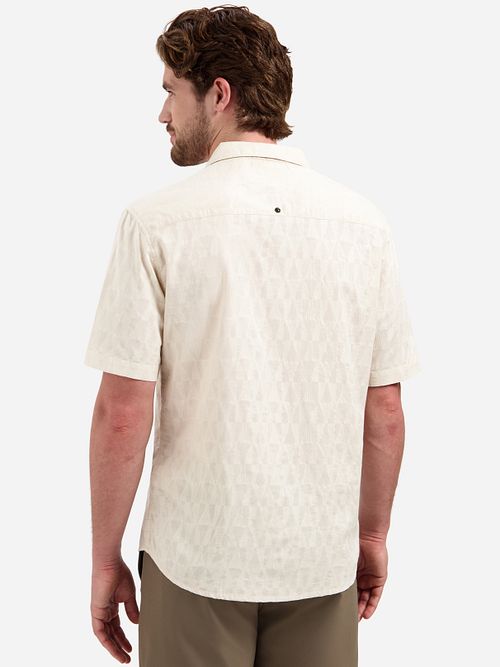 No Excess camicia jacquard a maniche corte ecru Model / Achterkant