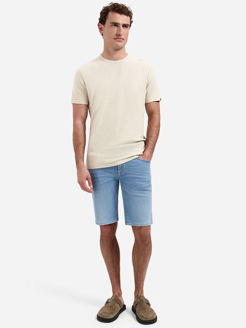 No-Excess Camiseta Jacquard Ecru Model / Voorkant