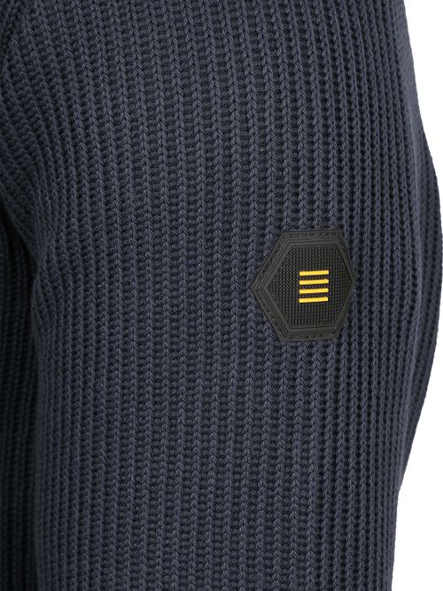 No Excess Cardigan Knitted Rib Structure Navy Product / Detail