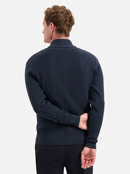 No Excess Cardigan Knitted Structure Navy