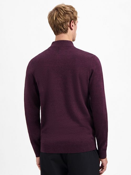 No Excess Half Zip Trøje Dark Wine Melange Model / Achterkant
