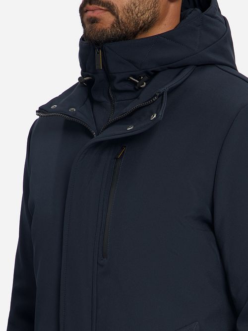 No Excess Jas Hooded Softshell Navy Model / Detail