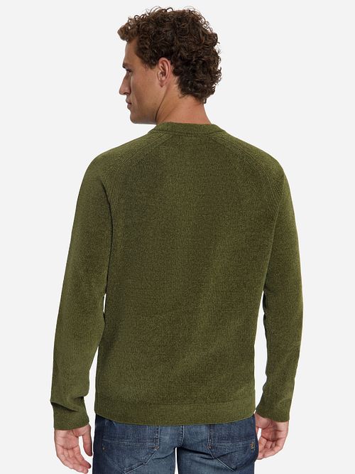 No Excess Jumper Chenille Olive Model / Achterkant
