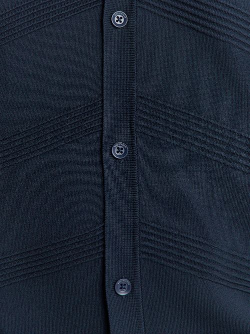 No Excess Knitted Top Navy Model / Detail