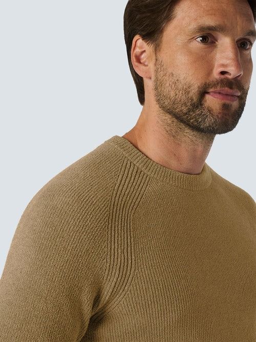 Maglione No Excess a coste khaki Model / Detail