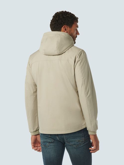 No Excess Jacke Halblang mit Kapuze Beige Model / Achterkant