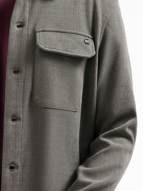 No Excess Overshirt Grey Model / Detail