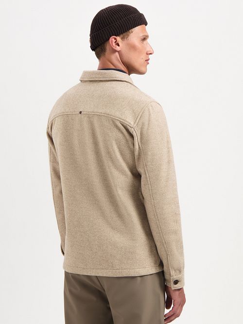 No Excess Overshirt Melange Beige Model / Achterkant