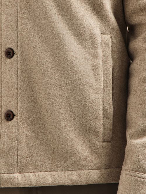 No Excess Overshirt Melange Beige Model / Detail