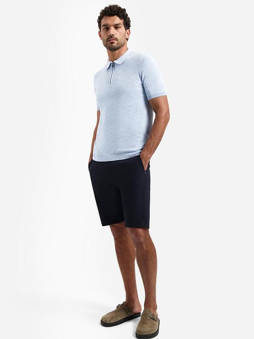 No Excess Kortärmad Polotröja med Halv Dragkedja Ljusblå Model / Voorkant