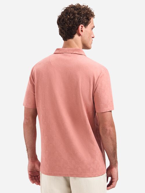 No Excess Jacquard Poloshirt Riva Coral Model / Achterkant
