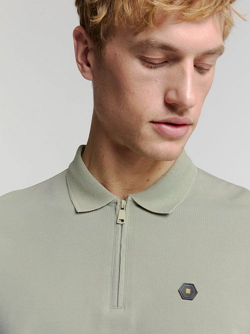 No Excess Halv Lynlås Poloshirt Piqué Grøn Model / Voorkant