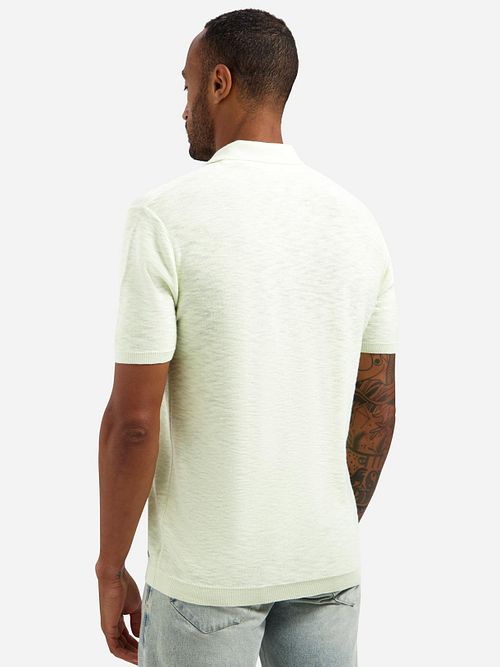 No Excess Polo Maglia Slub Verde Chiaro Model / Achterkant