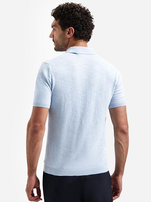 No Excess Polo Mezza Zip Azzurro Model / Achterkant
