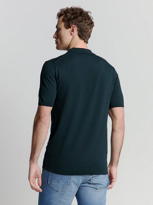 No Excess Polo z krótkim zamkiem, granatowe Model / Achterkant