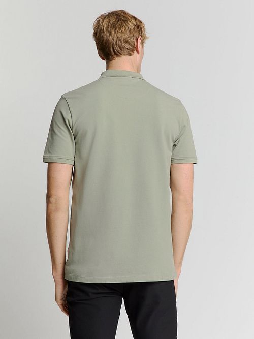 No Excess Polo z półzamkiem z piké, zielone Model / Achterkant