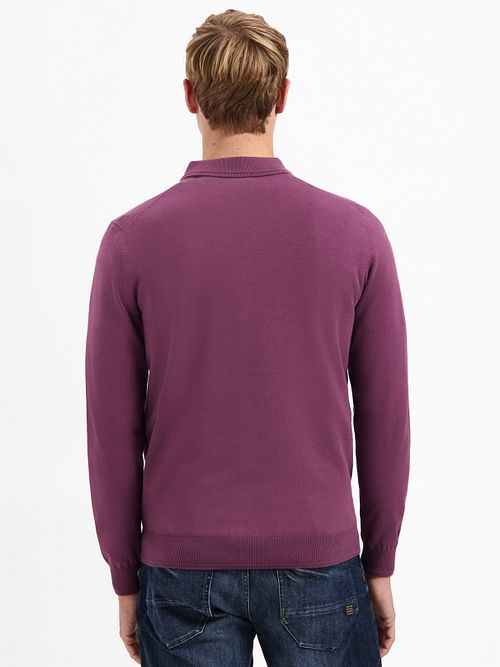 No Excess Polo Zip Trui Dark Wine Model / Achterkant