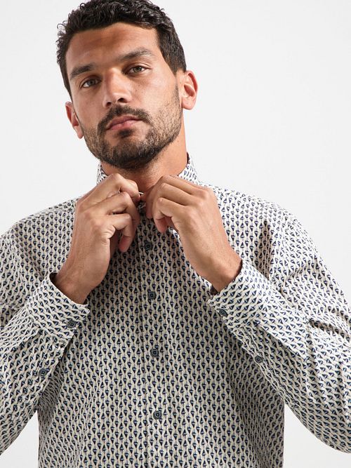 No Excess Shirt Print Multicolour Model / Voorkant