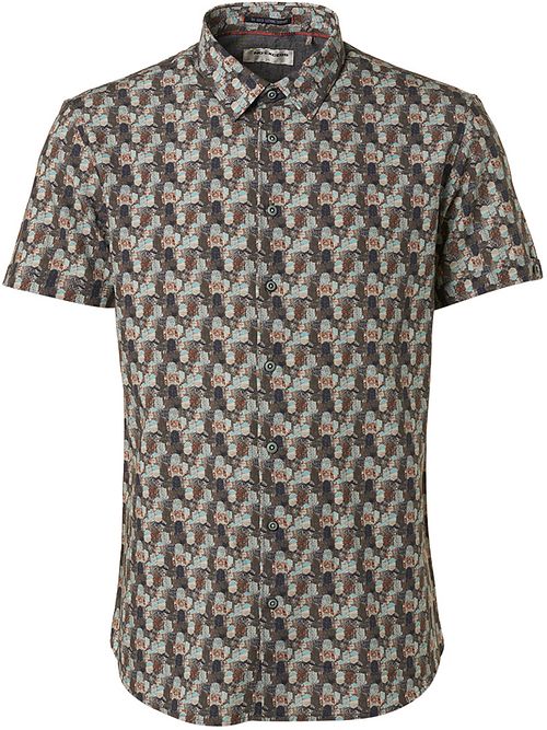 No Excess Short Sleeve Overhemd Print Groen Product