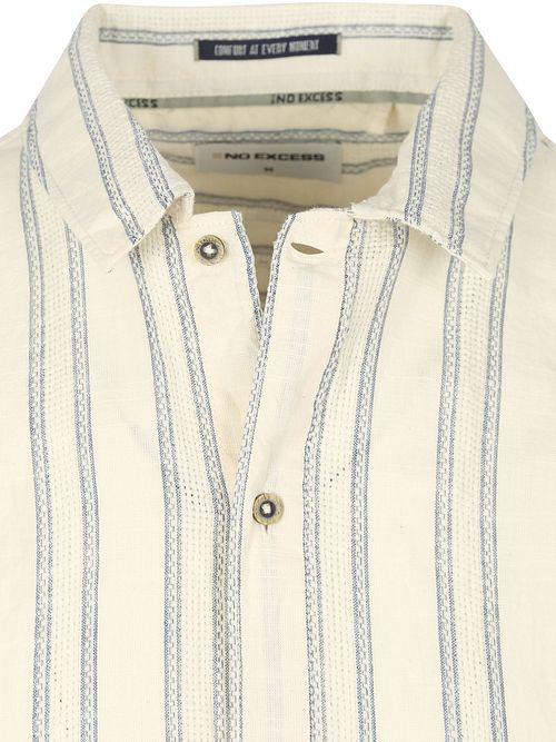 No Excess Short Sleeve Overhemd Streep Ecru Product / Detail