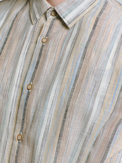 No Excess Skjorta Randig Beige Model / Detail