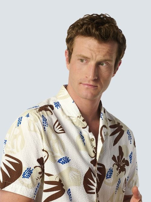 No Excess Kortærmet Skjorte Seersucker Beige Model / Detail